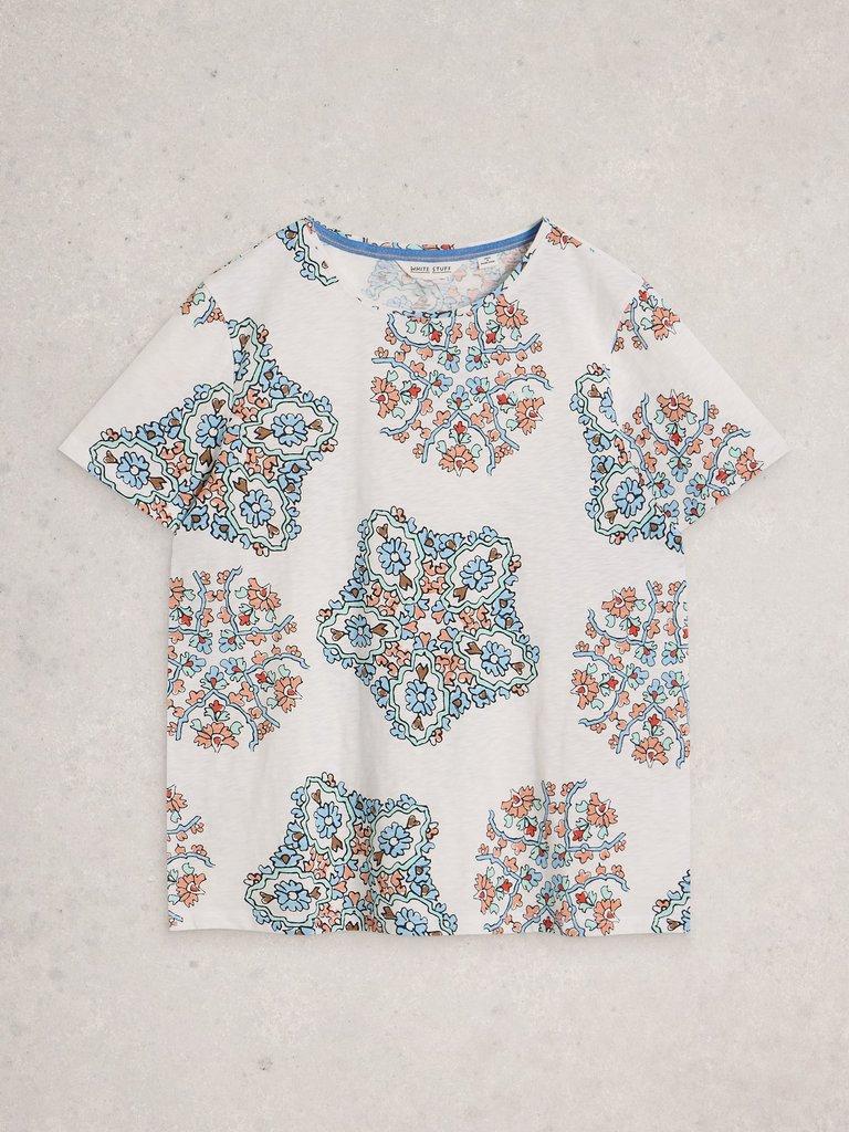 ABBIE CREW NECK T-SHIRT in WHITE PR - FLAT FRONT