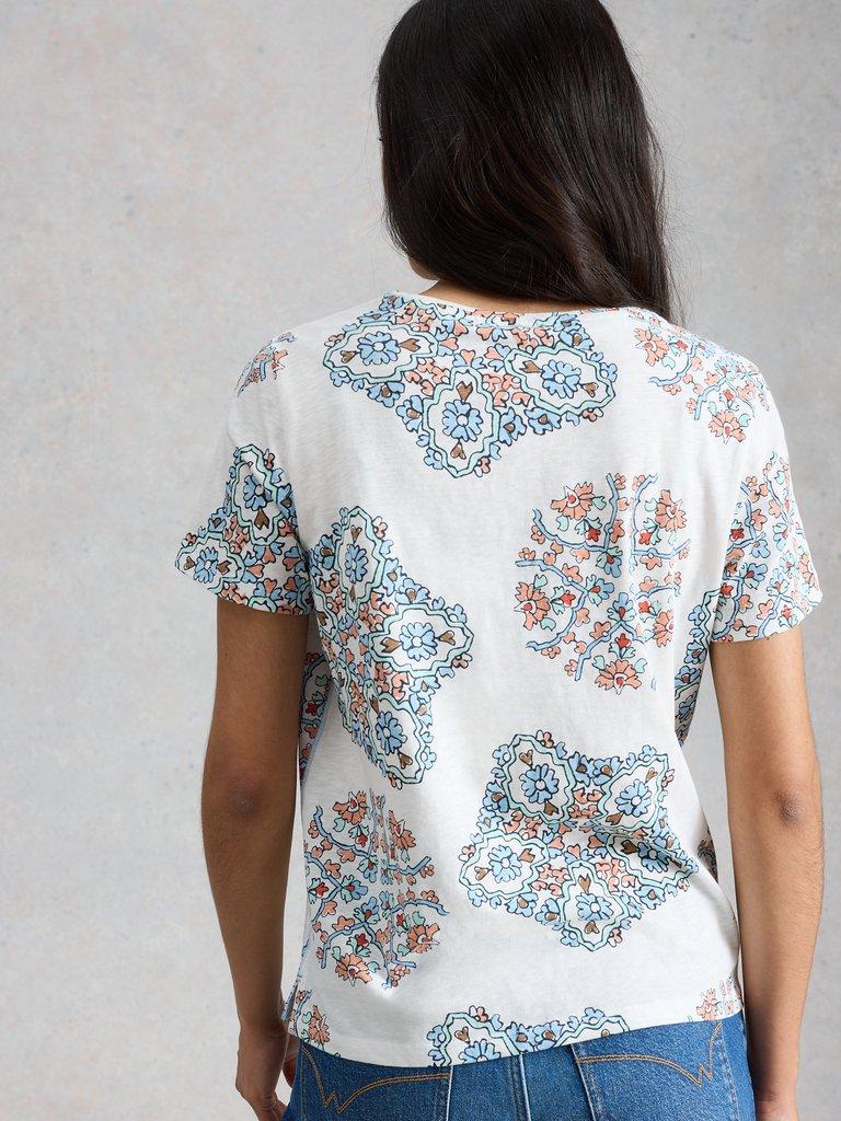 ABBIE CREW NECK T-SHIRT in WHITE PR - MODEL BACK