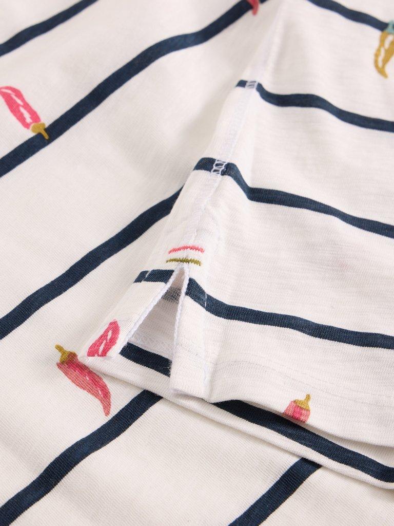 ABBIE STRIPED T-SHIRT in IVORY MLT - FLAT DETAIL