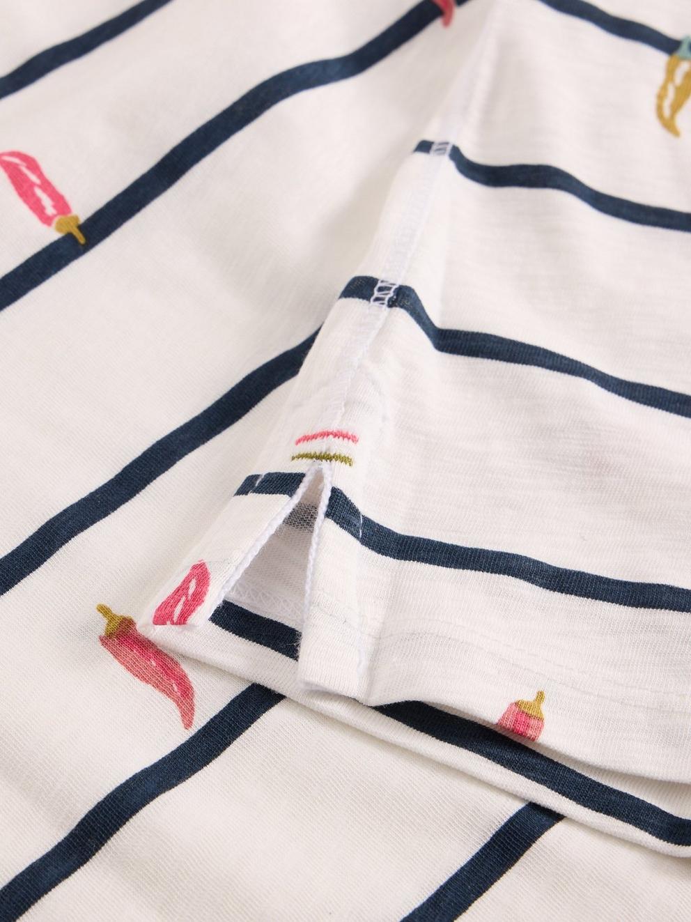 ABBIE STRIPED T-SHIRT in IVORY MLT - FLAT DETAIL