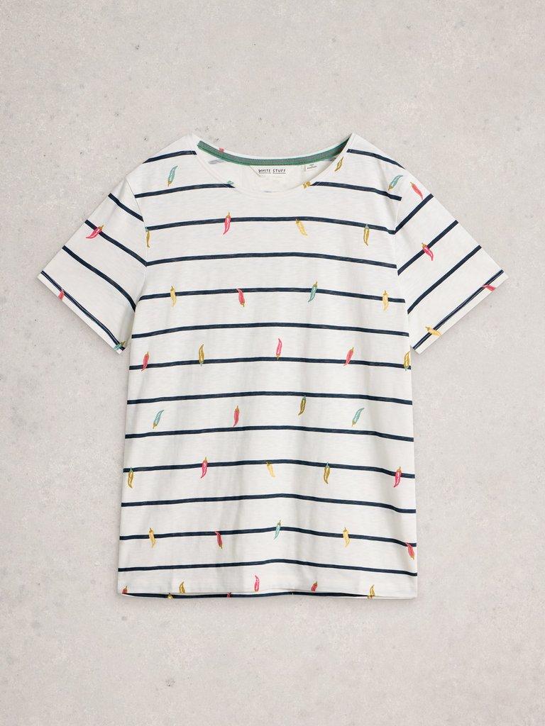 ABBIE STRIPED T-SHIRT in IVORY MLT - FLAT FRONT