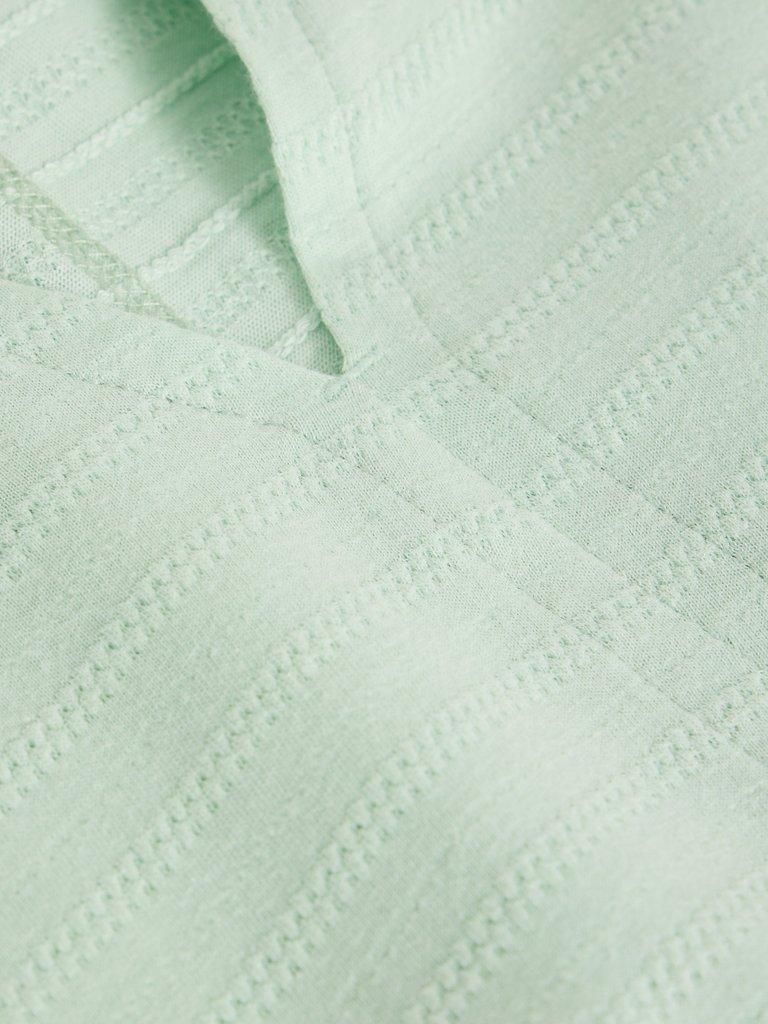 NELLY NOTCH TEXTURE T-SHIRT in LGT GREEN - FLAT DETAIL