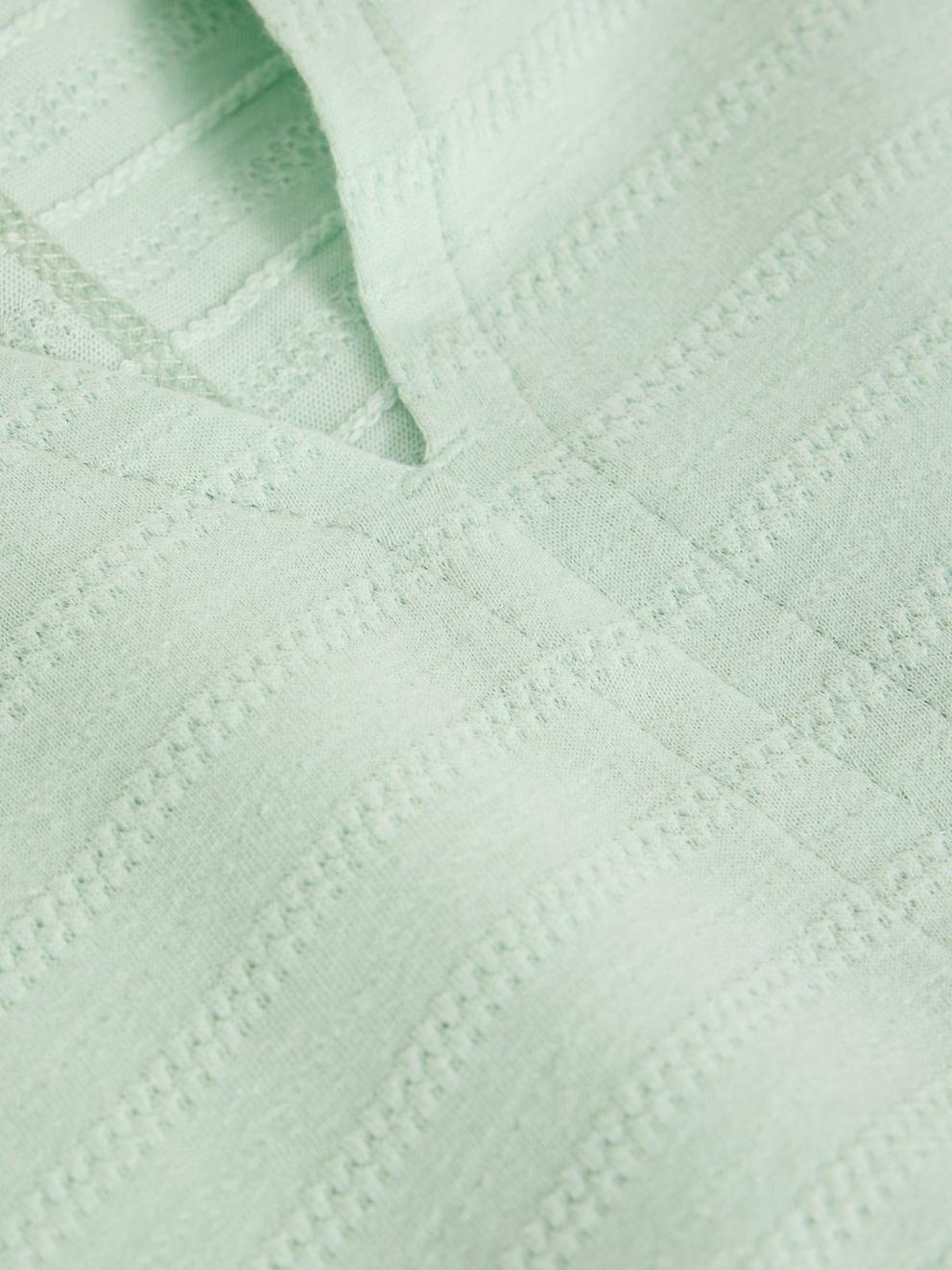 NELLY NOTCH TEXTURE T-SHIRT in LGT GREEN - FLAT DETAIL