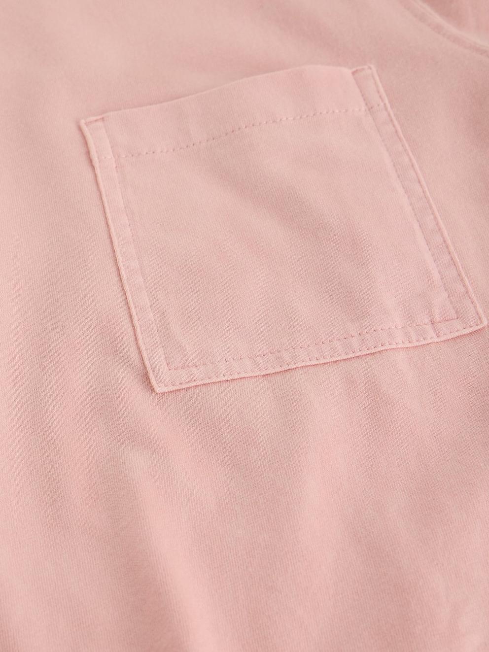 GINA SHORT SLEEVE TEE in DUS PINK - FLAT DETAIL