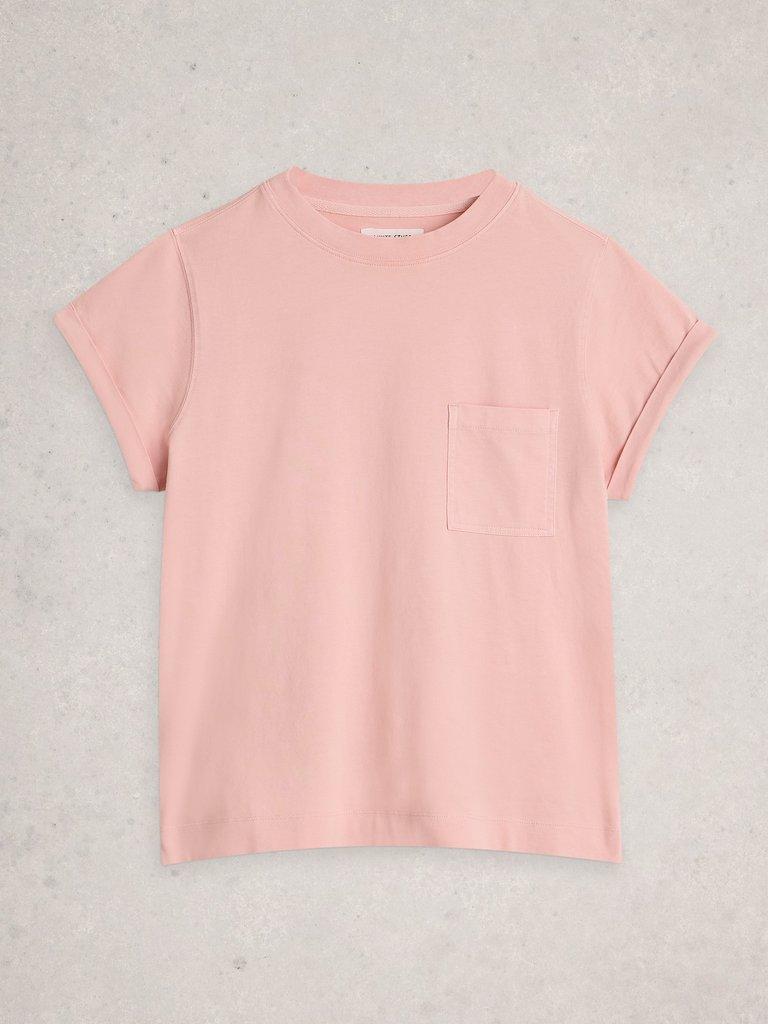 GINA SHORT SLEEVE TEE in DUS PINK - FLAT FRONT