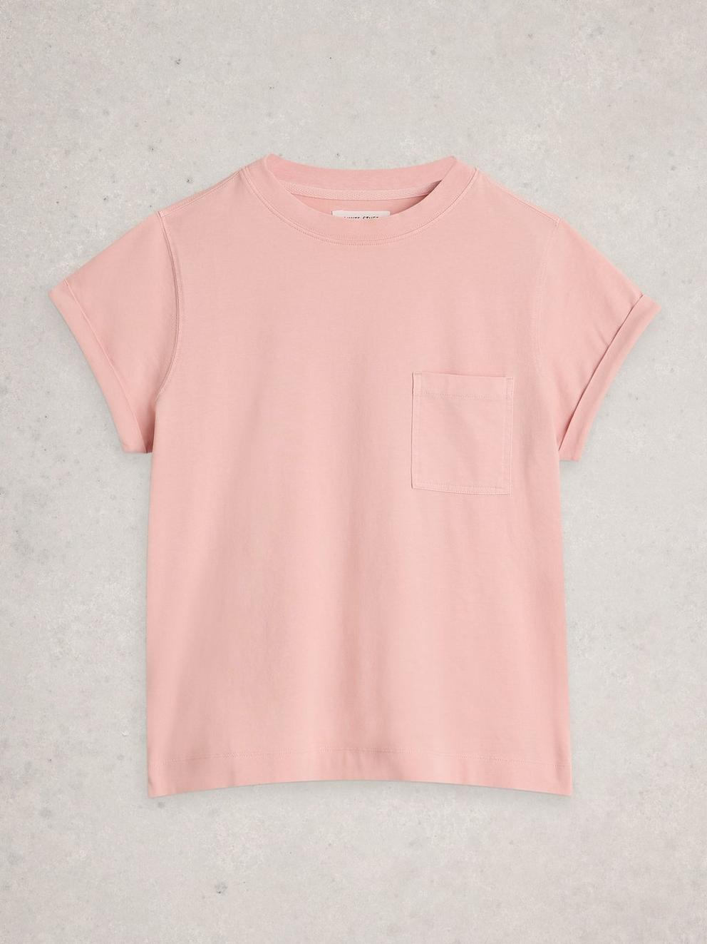 GINA SHORT SLEEVE TEE in DUS PINK - FLAT FRONT