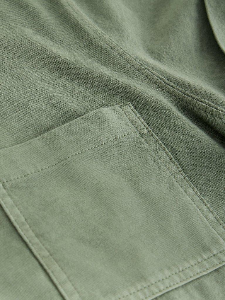 GINA SHORT SLEEVE TEE in KHAKI GRN - FLAT DETAIL