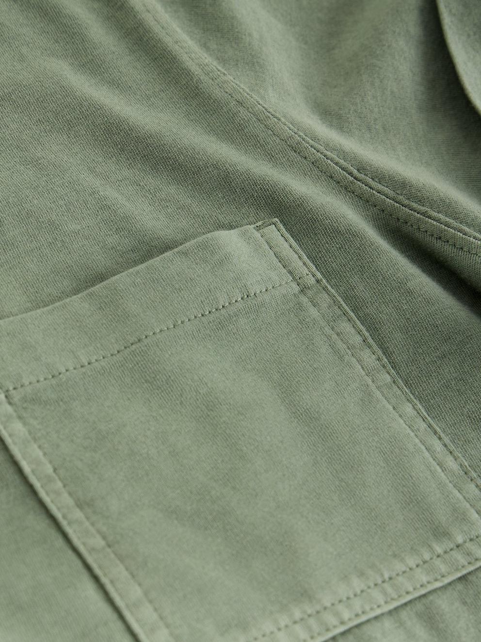 GINA SHORT SLEEVE TEE in KHAKI GRN - FLAT DETAIL