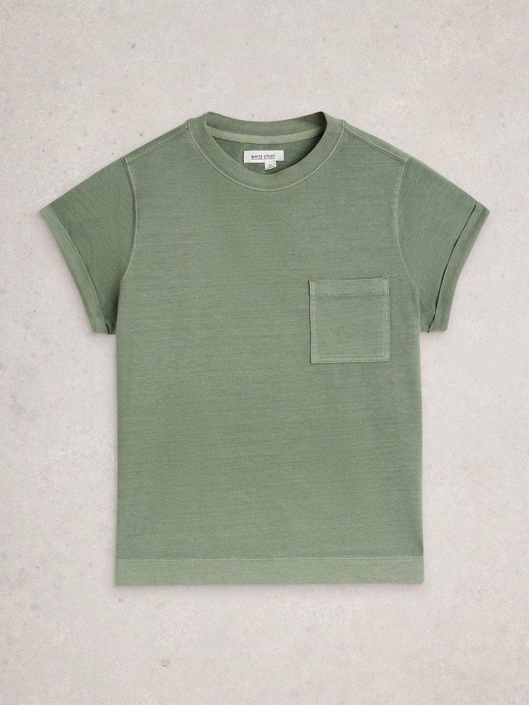 GINA SHORT SLEEVE TEE in KHAKI GRN - FLAT FRONT