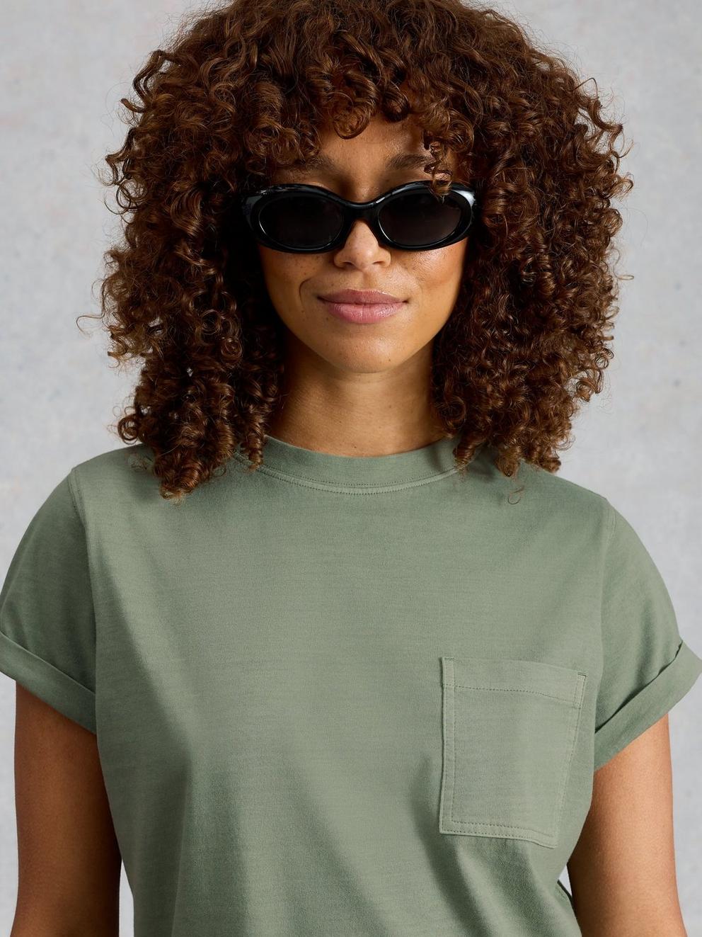 GINA SHORT SLEEVE TEE in KHAKI GRN - LIFESTYLE