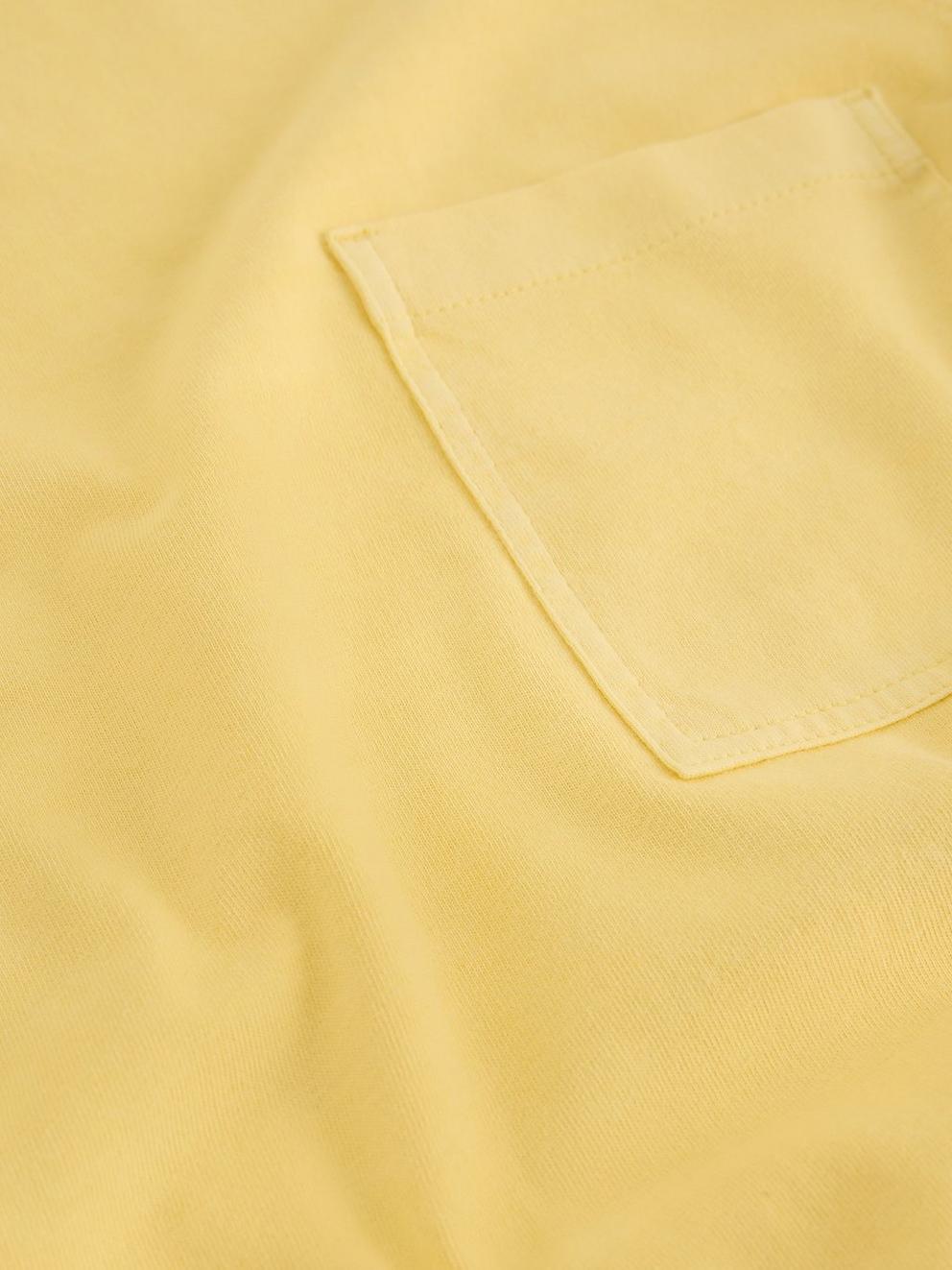 GINA SHORT SLEEVE TEE in LGT YELLOW - FLAT DETAIL
