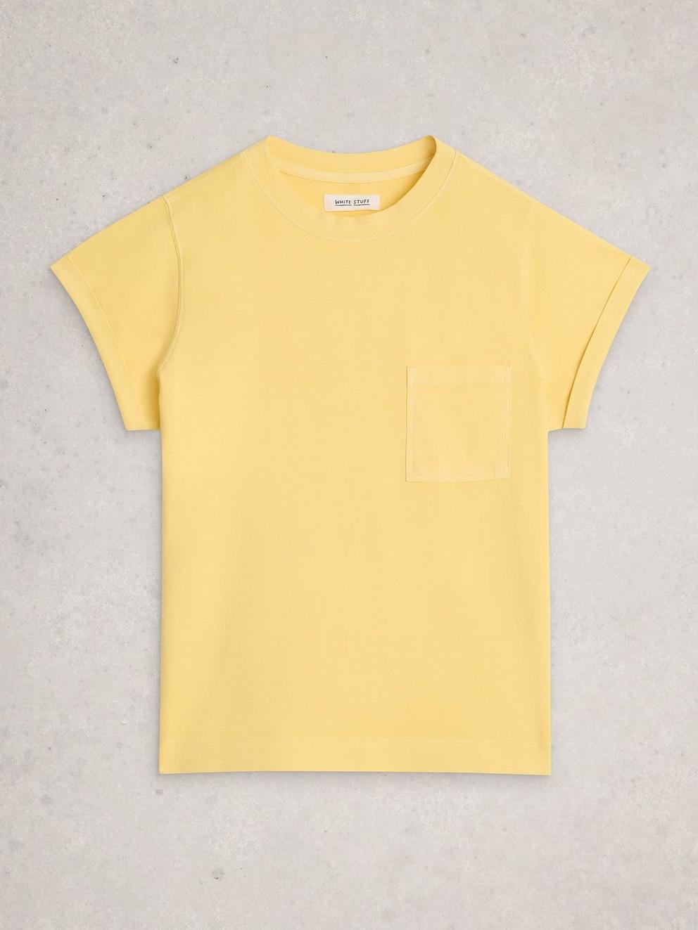 GINA SHORT SLEEVE TEE in LGT YELLOW - FLAT FRONT