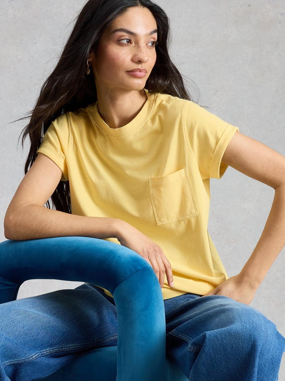 GINA SHORT SLEEVE TEE in LGT YELLOW - LIFESTYLE
