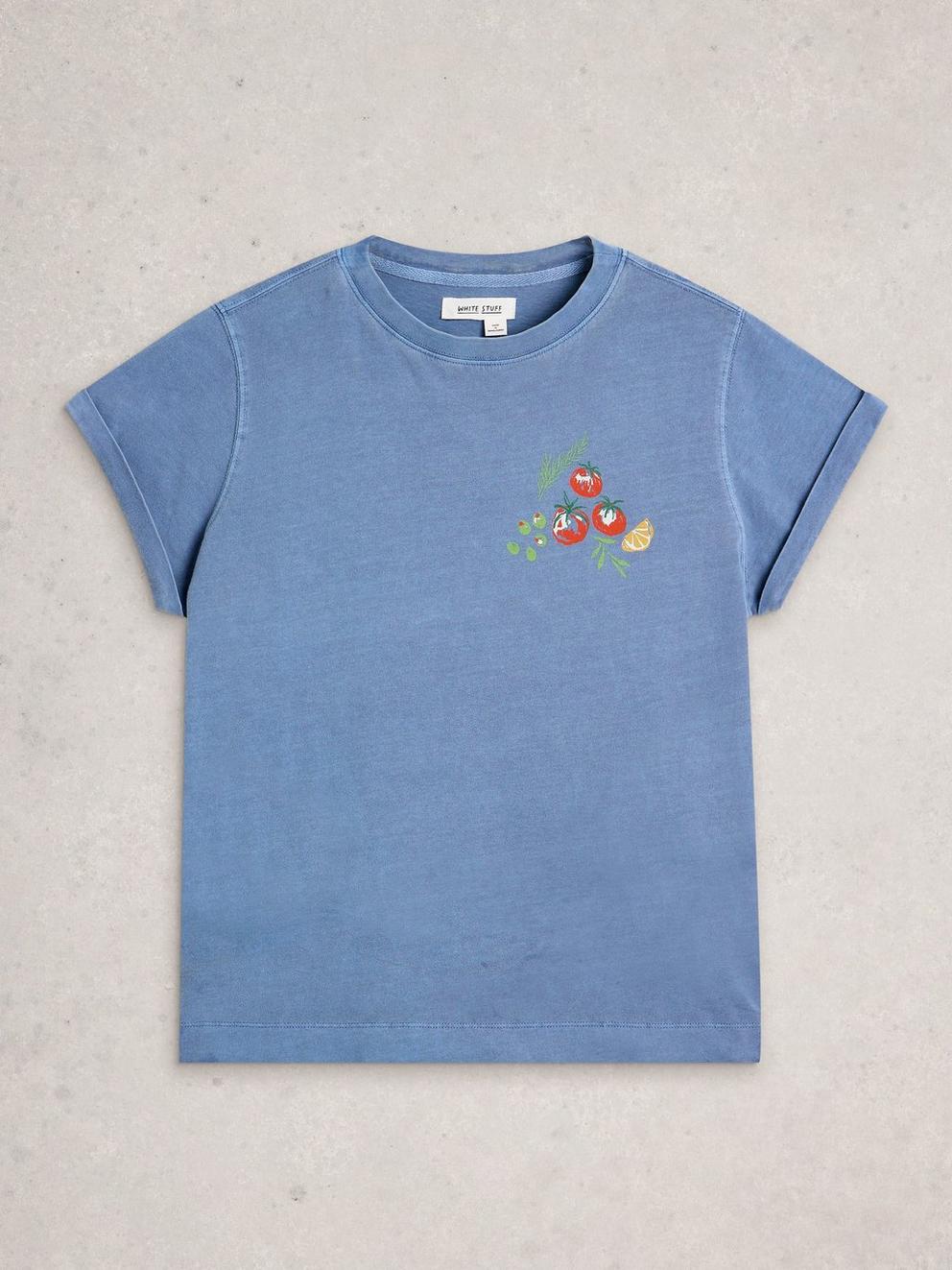 GINA GRAPHICS TEE in BLUE MLT - FLAT FRONT