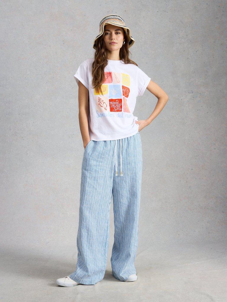 GINA GRAPHICS TEE in IVORY PR - MODEL FRONT