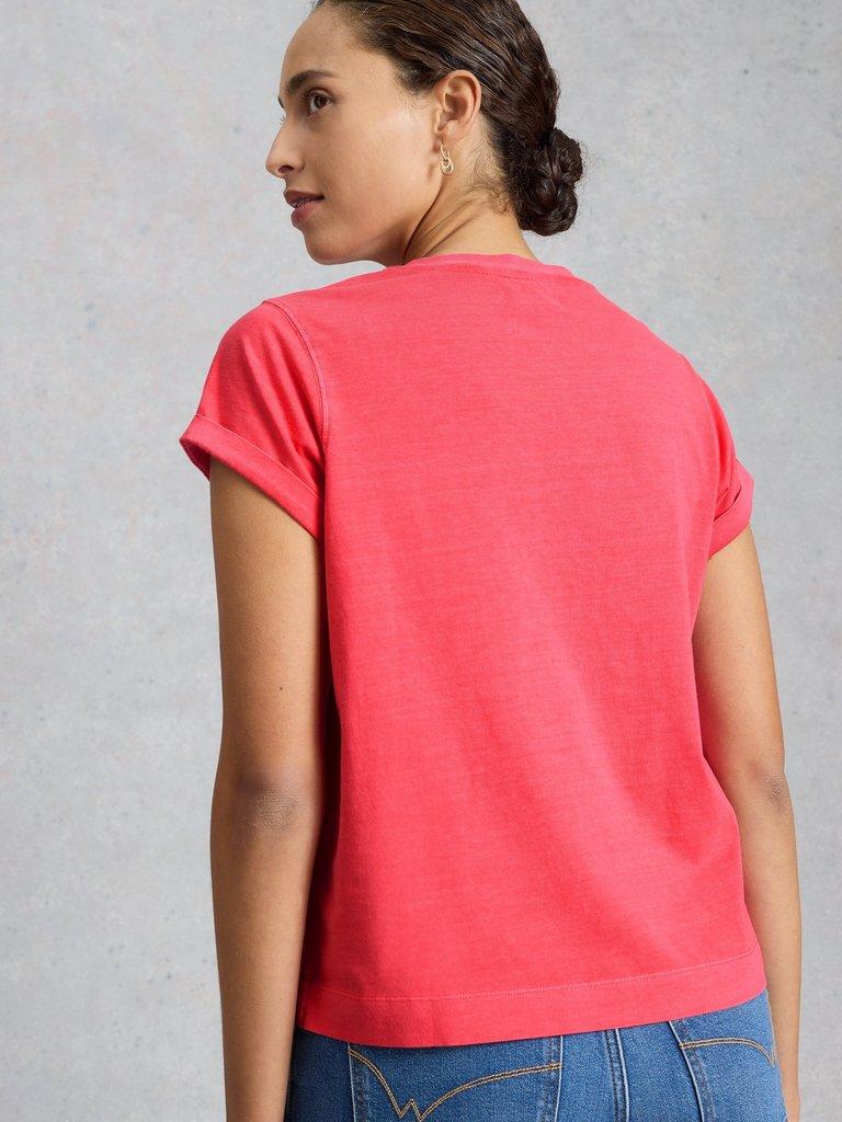 GINA GRAPHICS TEE in PINK PR - MODEL BACK
