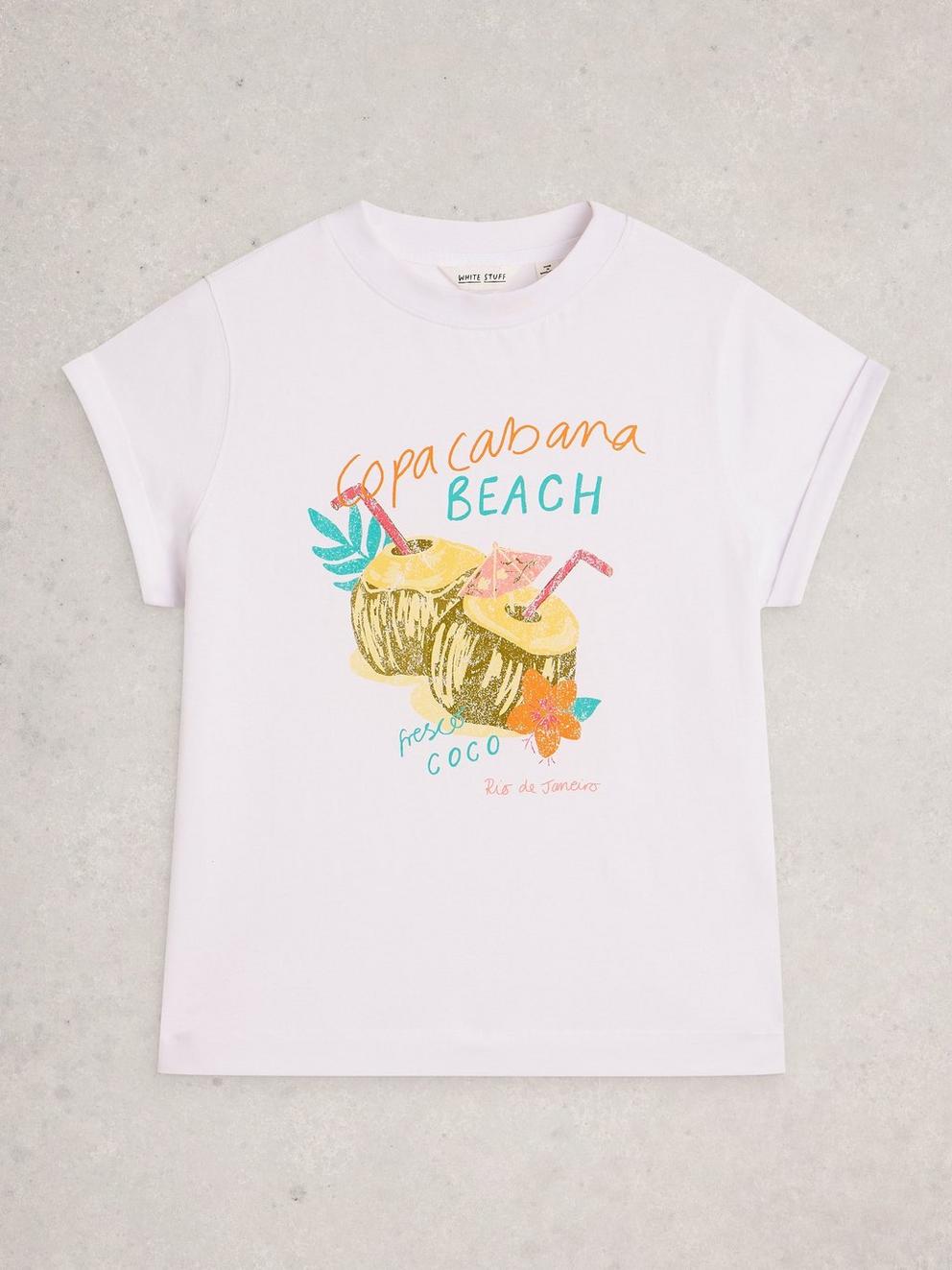 GINA GRAPHICS TEE in WHITE MLT - FLAT FRONT