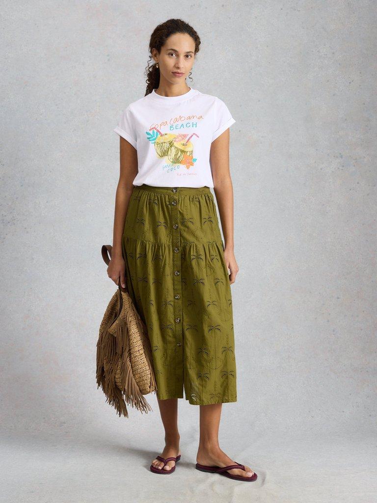 GINA GRAPHICS TEE in WHITE MLT - MODEL FRONT