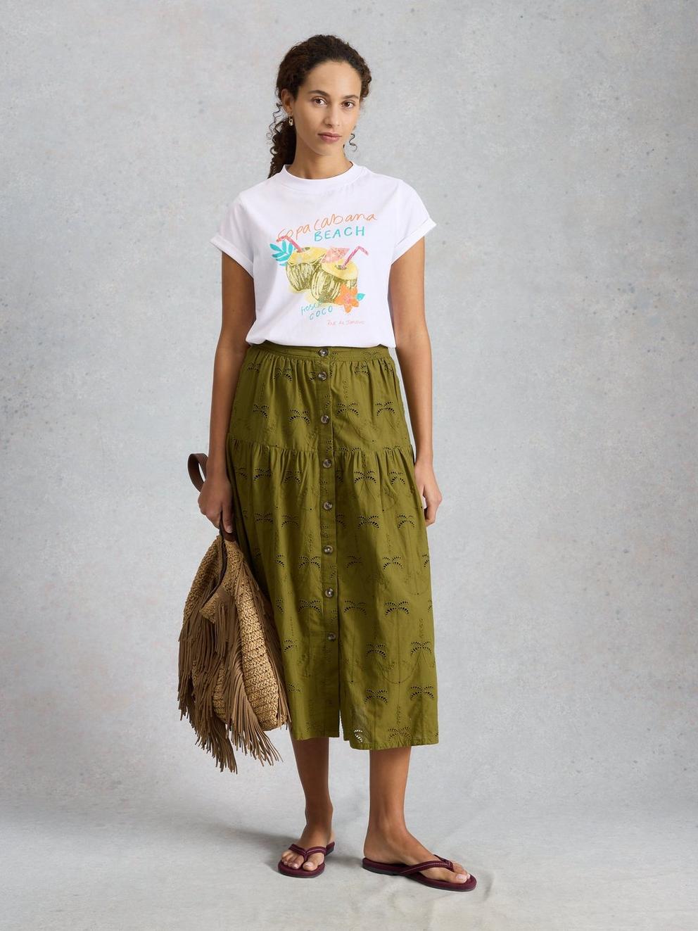 GINA GRAPHICS TEE in WHITE MLT - MODEL FRONT