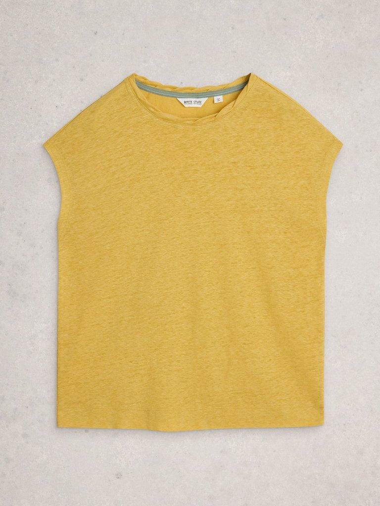 ROWAN LINEN T-SHIRT in LGT YELLOW - FLAT FRONT