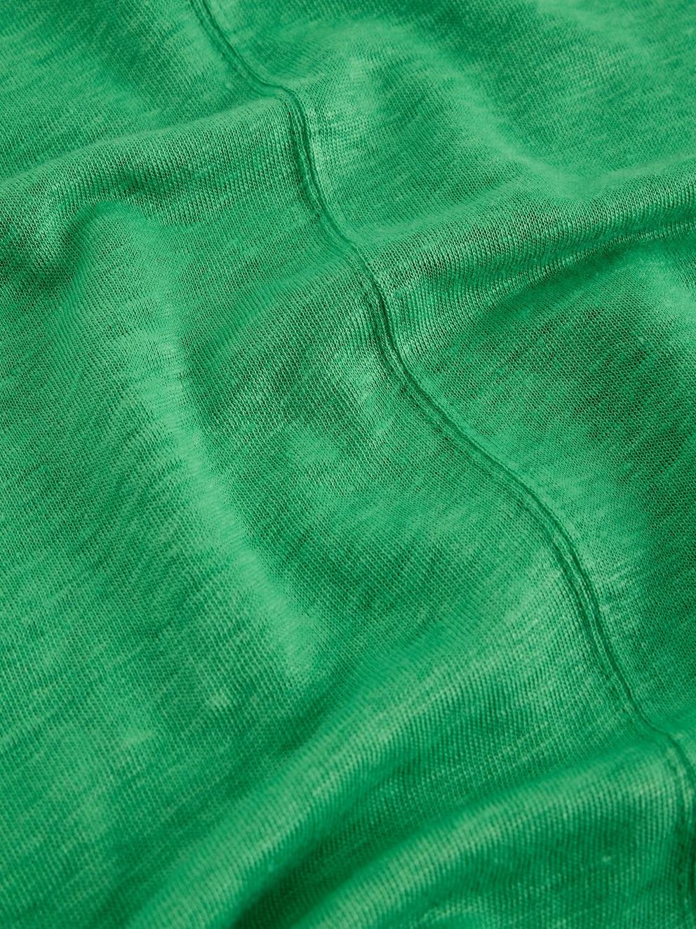 SCARLETTE LINEN VEST in BRT GREEN - FLAT DETAIL