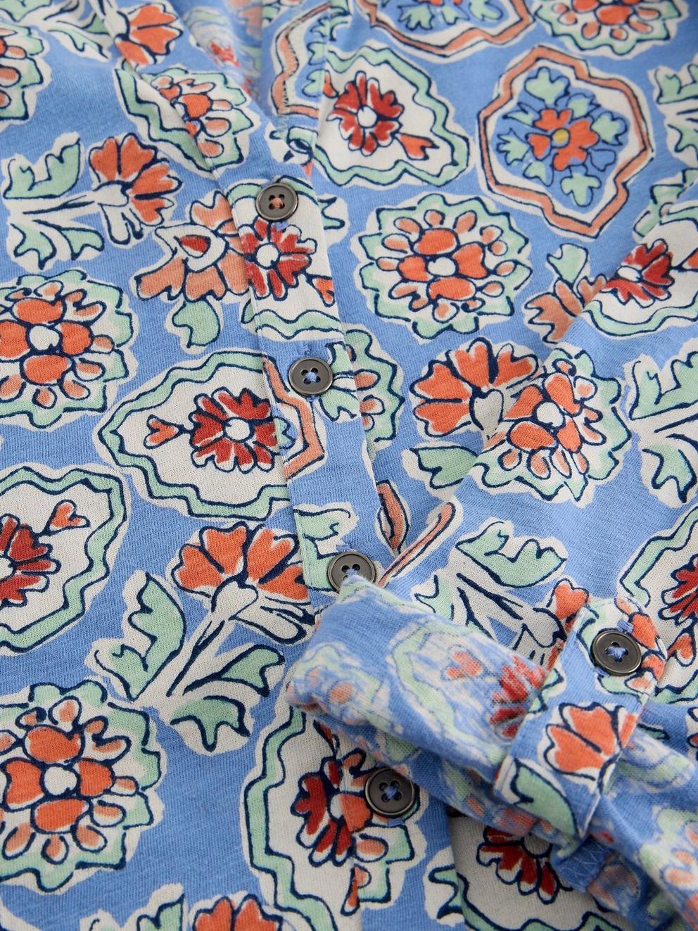 ANNIE JERSEY SHIRT in BLUE PR - FLAT DETAIL