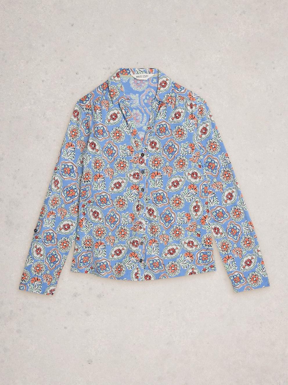 ANNIE JERSEY SHIRT in BLUE PR - FLAT FRONT