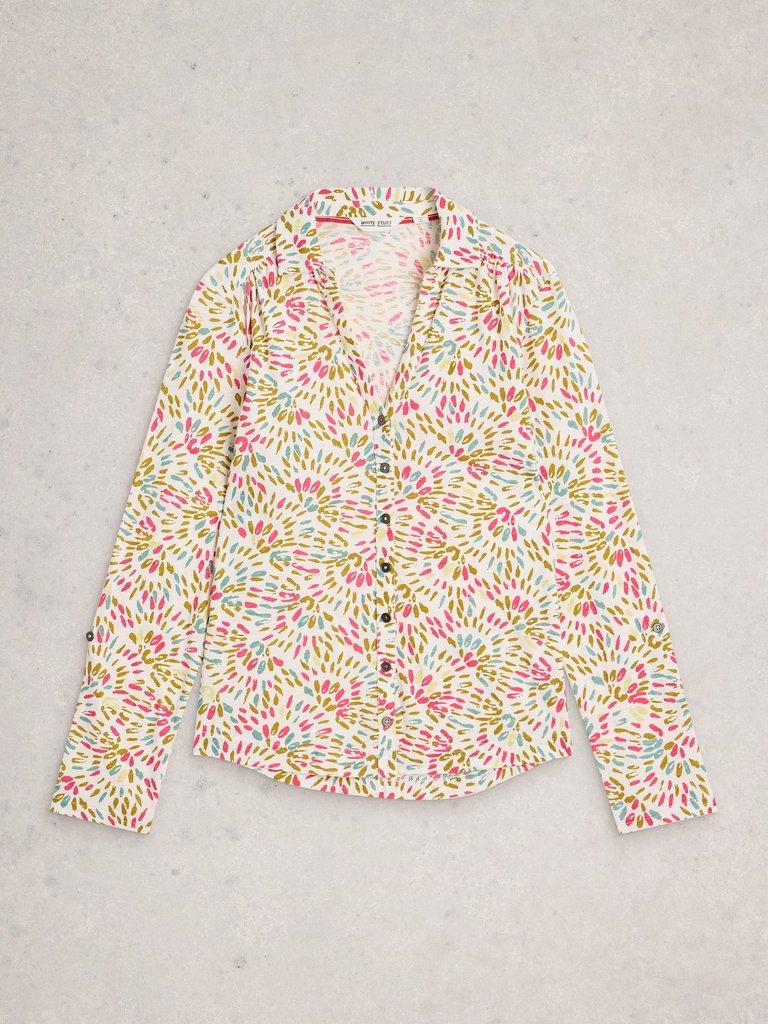 ANNIE JERSEY SHIRT in IVORY MLT - FLAT FRONT
