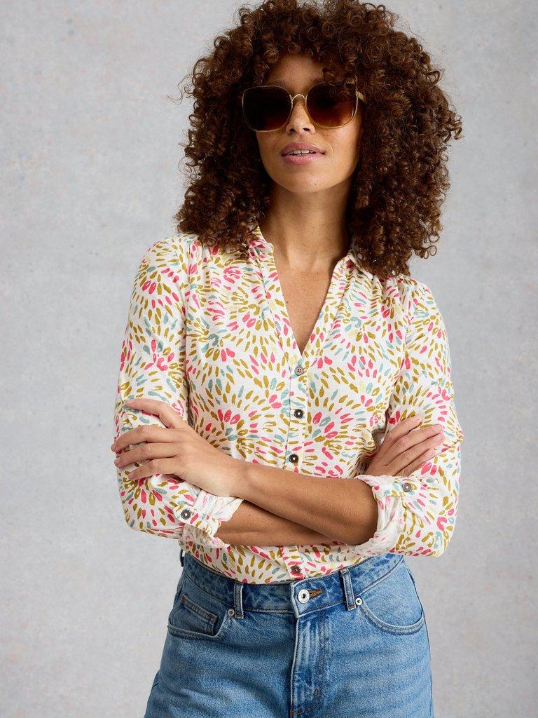 ANNIE JERSEY SHIRT in IVORY MLT - LIFESTYLE