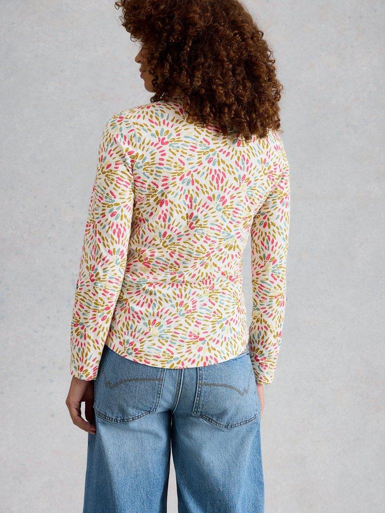 ANNIE JERSEY SHIRT in IVORY MLT - MODEL BACK