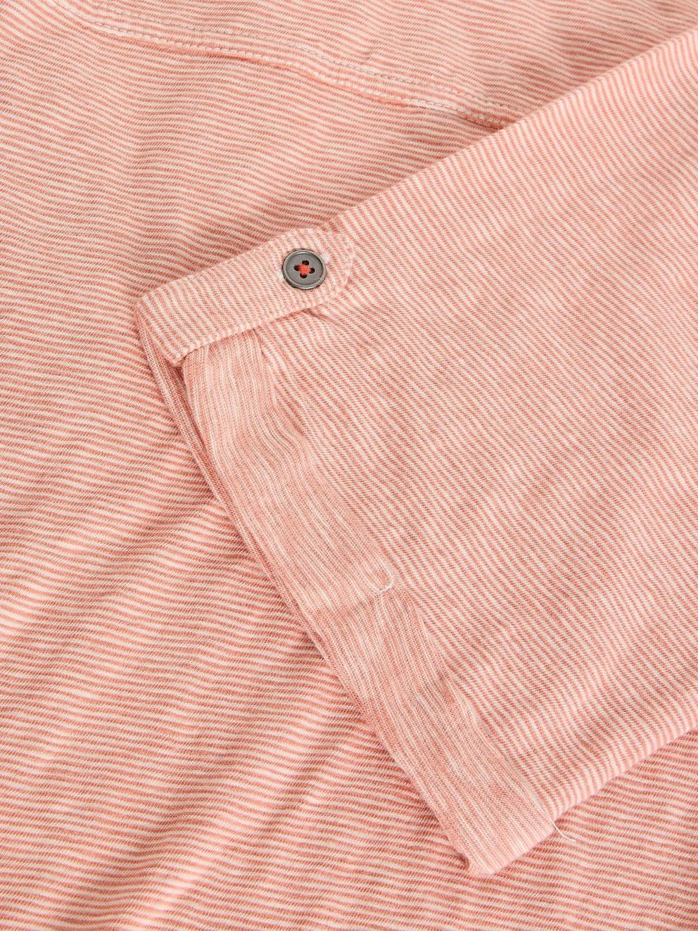ALLIE SS STRIPE SHIRT in ORANGE MLT - FLAT DETAIL