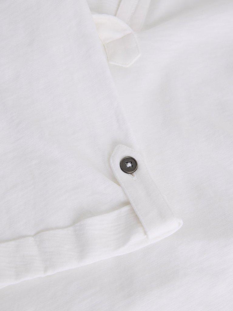 ALLIE SS JERSEY SHIRT in BRIL WHITE - FLAT DETAIL