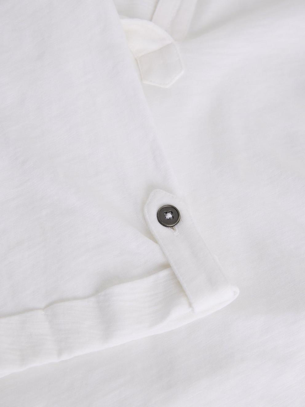 ALLIE SS JERSEY SHIRT in BRIL WHITE - FLAT DETAIL