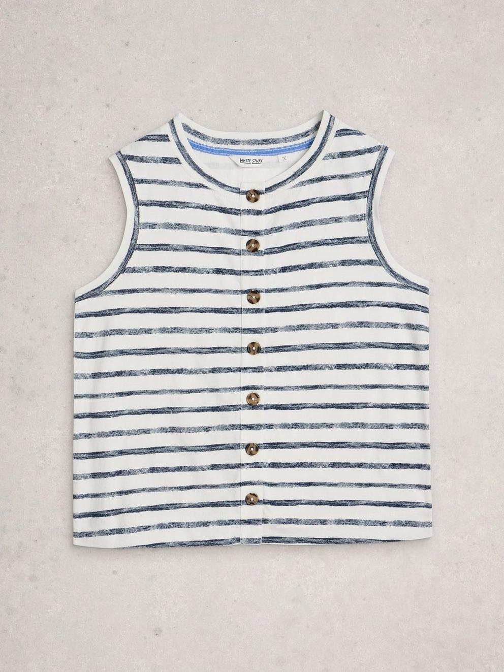 SIMONE TANK in IVORY MLT - FLAT FRONT