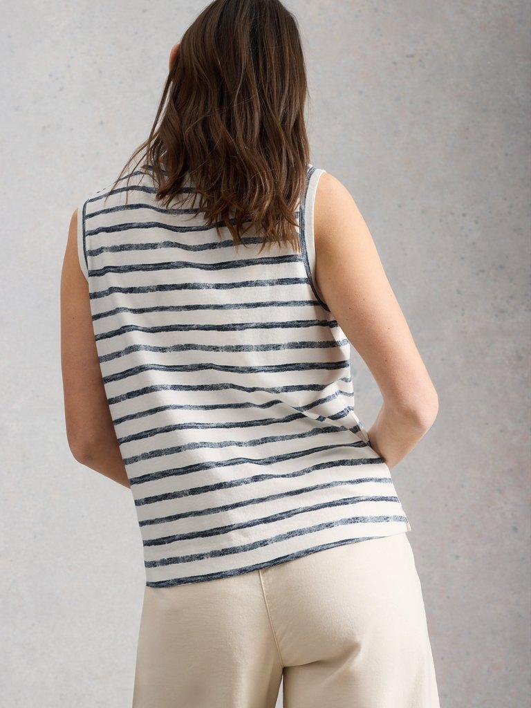 SIMONE TANK in IVORY MLT - MODEL BACK