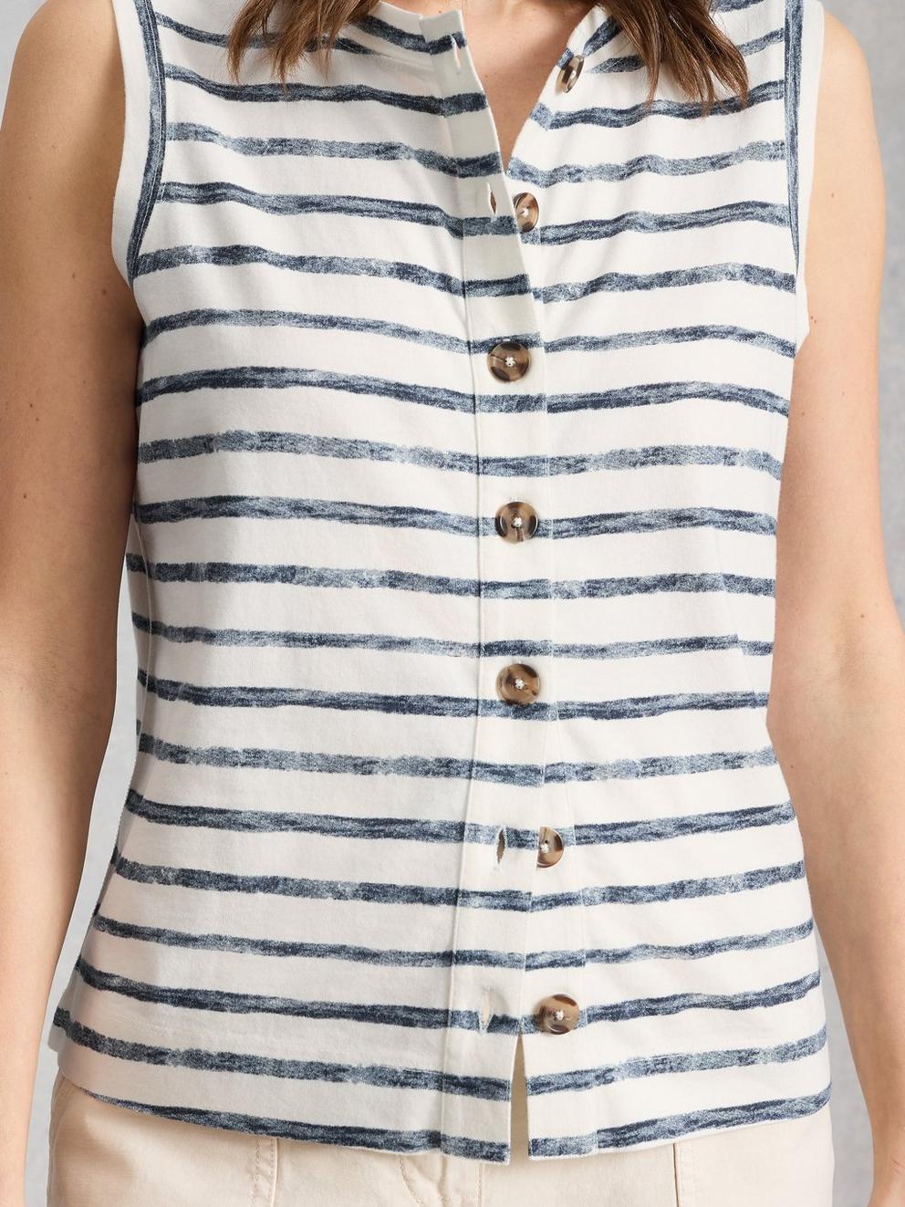 SIMONE TANK in IVORY MLT - MODEL DETAIL