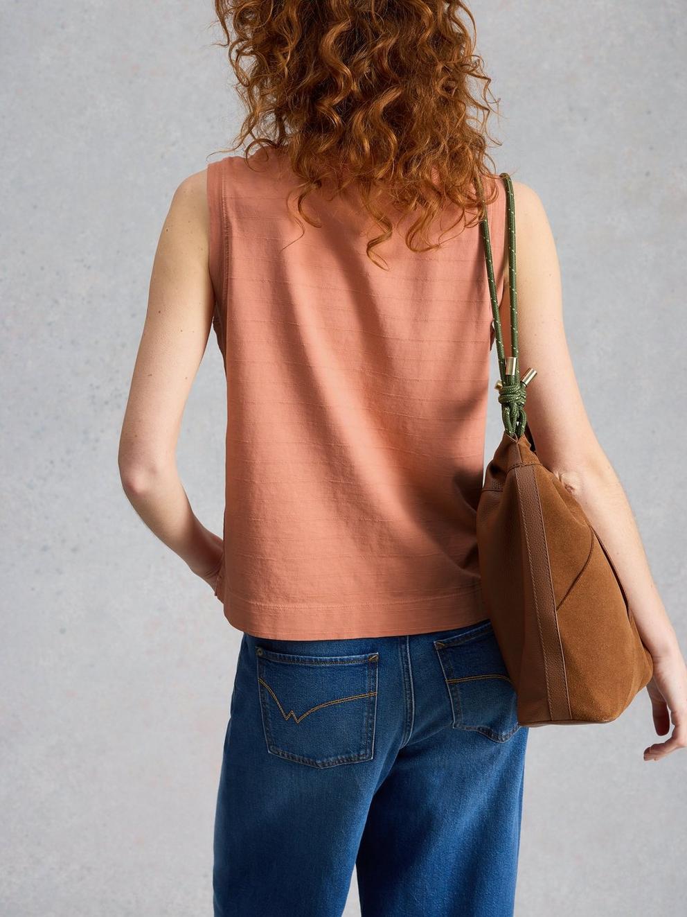 SIMONE TANK in LGT ORANGE - MODEL BACK