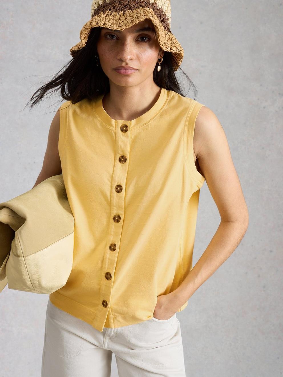 SIMONE TANK in LGT YELLOW - LIFESTYLE