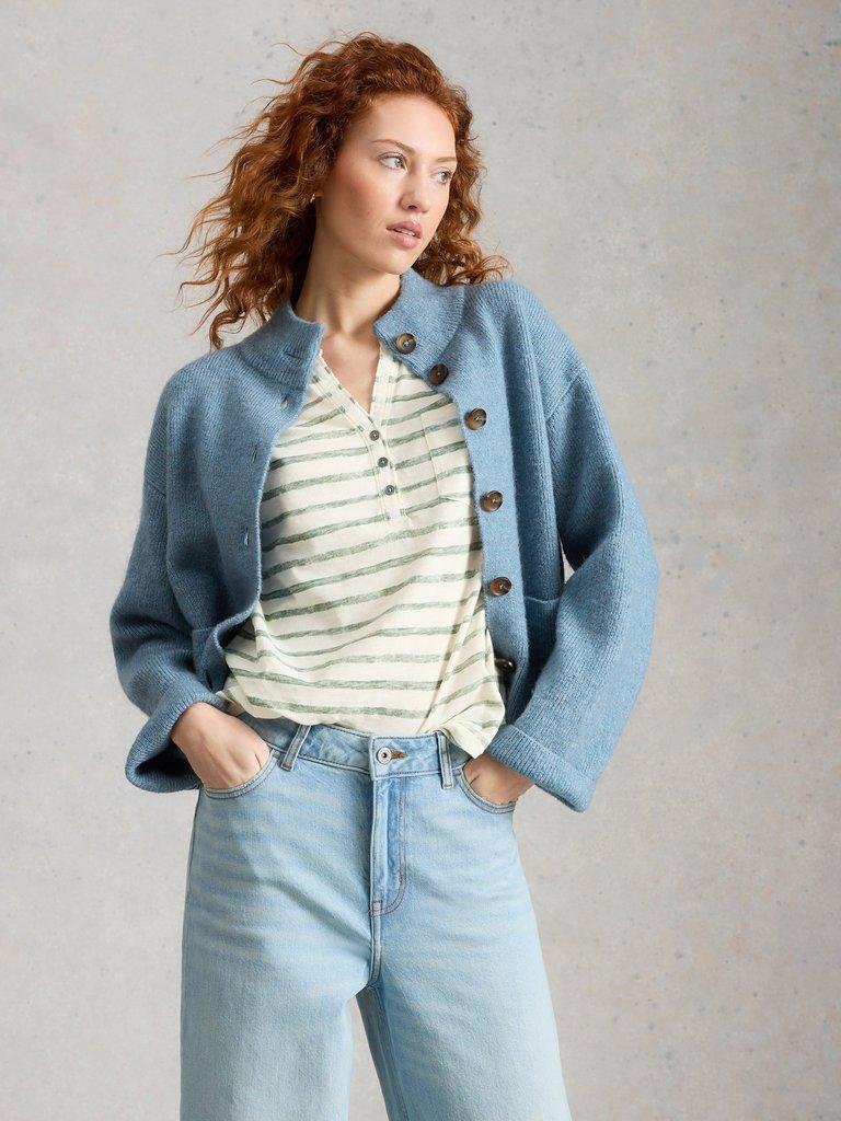 CECILY STRIPE SHIRT in GREEN MLT - LIFESTYLE