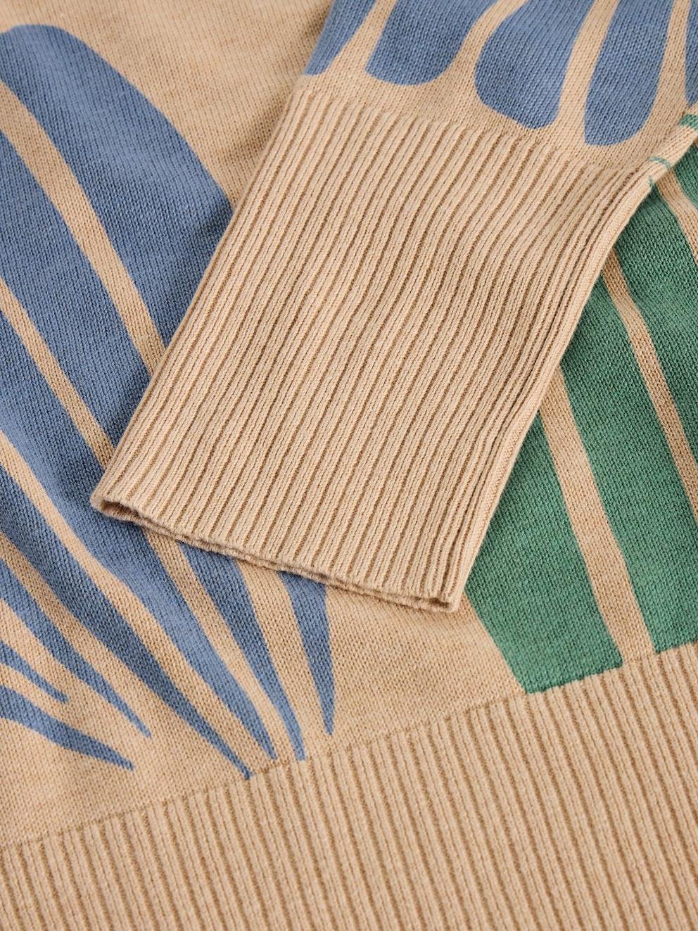 OLIVE PRINTED CREW NECK JUMPER in NAT PR - FLAT DETAIL