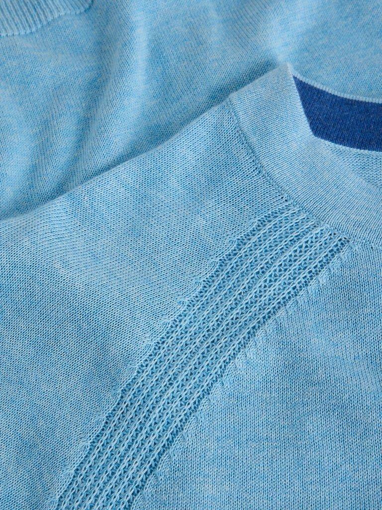 LULU BUTTON CARDIGAN in LGT BLUE - FLAT DETAIL