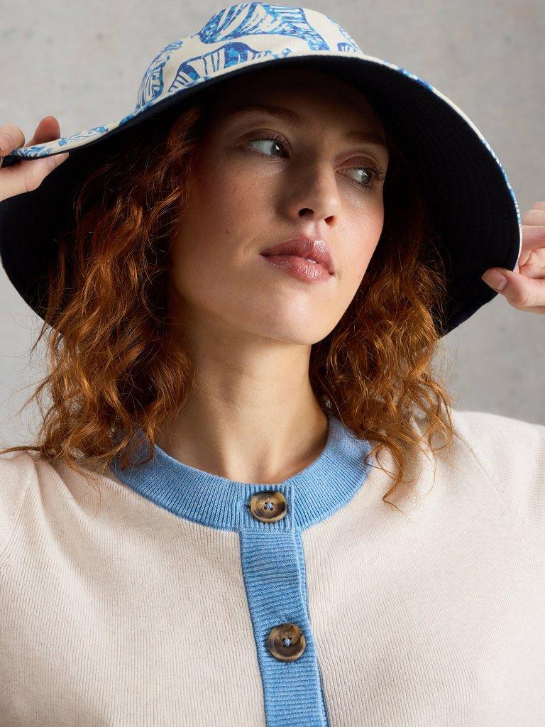CHARLOTTE SHORT SLEEVE CREW NECK CARDI in IVORY MLT - MODEL DETAIL