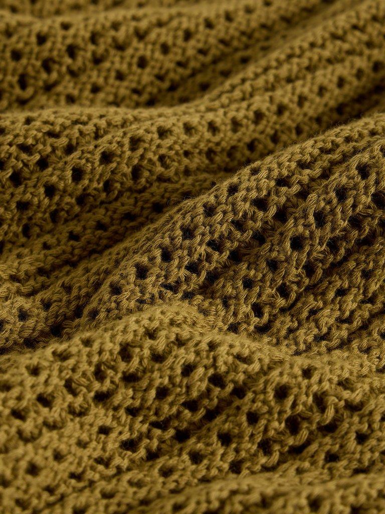 COOPER KNITTED POLO in KHAKI GRN - FLAT DETAIL