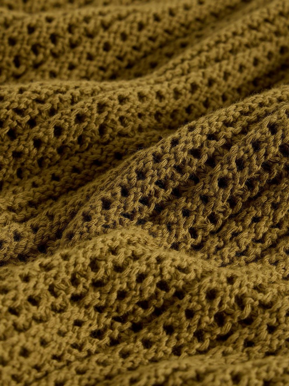 COOPER KNITTED POLO in KHAKI GRN - FLAT DETAIL