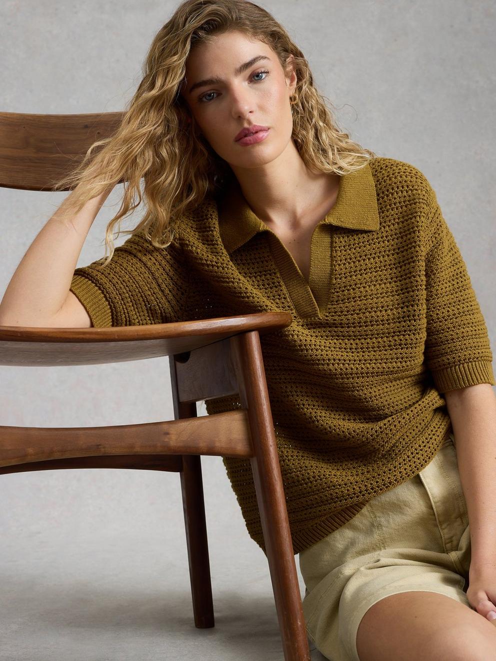 COOPER KNITTED POLO in KHAKI GRN - LIFESTYLE
