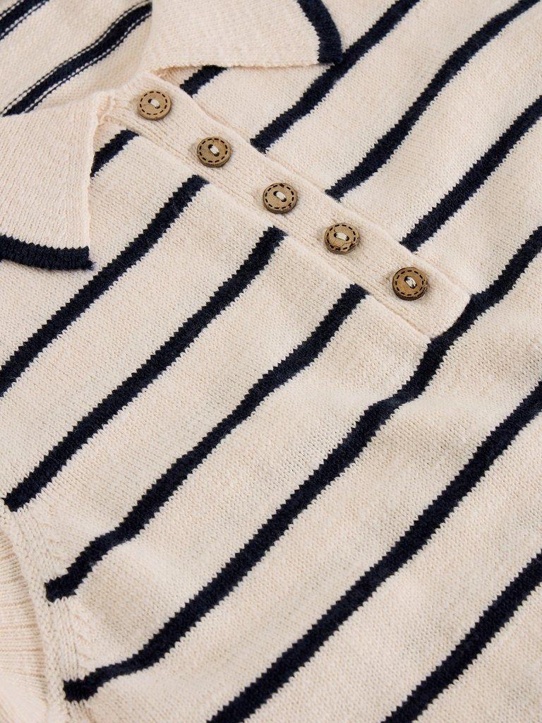 CANDICE STRIPE COLLAR VEST in IVORY MLT - FLAT DETAIL