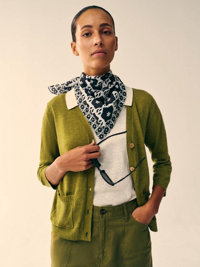 NOVA CARDIGAN in MID GREEN - MIXED