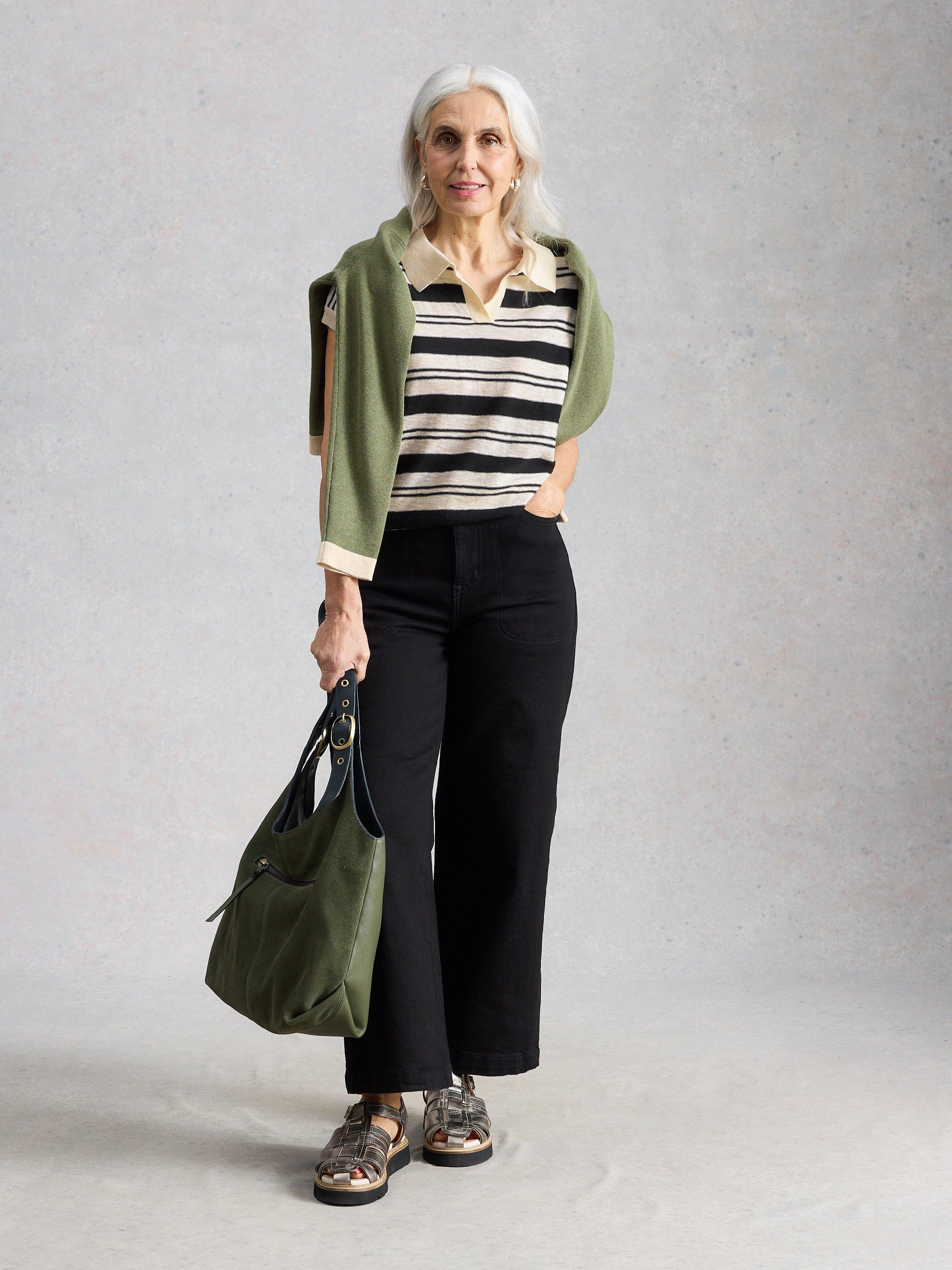 Shop Ginni Stripe Linen Polo Tee