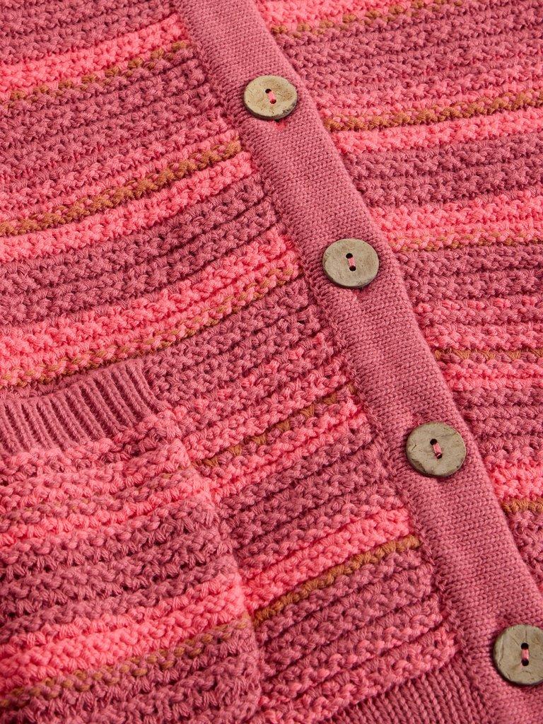 BELLE CREW NECK CARDI in PINK MLT - FLAT DETAIL