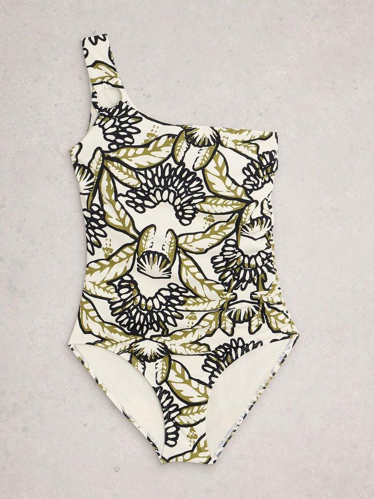 Ivy One Shoulder Swimsuit in IVORY PR - FLAT FRONT